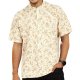 Beige Ditsy Floral Stand-Collar Shirt