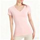 Pink Fitted V-Neck T-Shirt