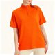 Orange Half-Zip Textured T-Shirt